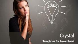  Presentation with pretty girl - Amazing presentation theme having buble - pretty young girl comming up backdrop and a dark gray colored foreground