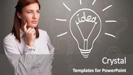  Presentation with pretty girl - Slides featuring buble - pretty young girl comming up background and a dark gray colored foreground