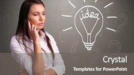  Presentation with pretty girl - Slide deck featuring buble - pretty young girl comming up background and a gray colored foreground