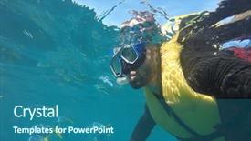  Presentation with scuba diving - Audience pleasing PPT layouts consisting of buble - underwater scuba diving selfie backdrop and a ocean colored foreground