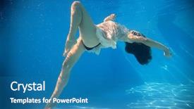  Presentation with swimming pool - PPT layouts with buble - woman wearing a white dress background and a  colored foreground