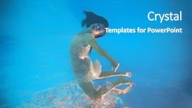  Presentation with water woman swimming underwater - Colorful PPT theme enhanced with buble - woman wearing a white dress backdrop and a  colored foreground