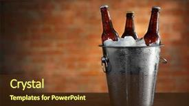  Presentation with bottles - Presentation theme enhanced with bucket - brown glass bottles of beer background and a tawny brown colored foreground