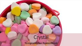  Presentation with candy - Cool new theme with bucket-full-of-candy-hearts backdrop and a coral colored foreground