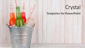  Presentation with soda - Cool new slide deck with bucket of four different soda backdrop and a white colored foreground