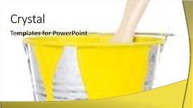  Presentation with paint bucket - PPT theme with bucket-of-yellow-paint background and a white colored foreground