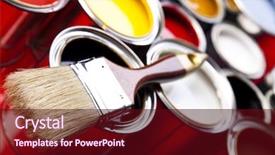 Presentation with paint bucket - PPT theme enhanced with bucket paint - decoration game background and a wine colored foreground