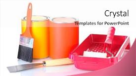  Presentation with roading materials - Colorful slide set enhanced with bucket paint - materials for repair isolated backdrop and a white colored foreground