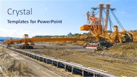  Presentation with heavy industry - Theme enhanced with bucket-wheel-excavator-at-work background and a sky blue colored foreground