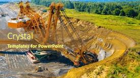  Presentation with coal industry - Slide deck consisting of bucket-wheel-excavator-at-work background and a tawny brown colored foreground