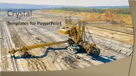  Presentation with coal industry - Presentation having bucket-wheel-excavator-at-work background and a coral colored foreground