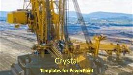  Presentation with coal industry - Slide set enhanced with bucket-wheel-excavator-at-work background and a tawny brown colored foreground