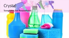  Presentation with scroll paper isolated on white - PPT theme having bucket with cleaning supplies isolated background and a lavender colored foreground