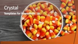 Presentation with halloween - Cool new presentation design with bucket with tasty halloween candies backdrop and a  colored foreground