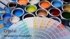  Presentation with rainbow paint - PPT layouts enhanced with buckets full of rainbow colored background and a  colored foreground