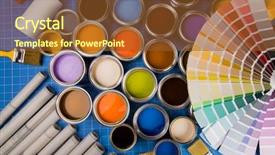  Presentation with rainbow paint - Slides featuring buckets full of rainbow colored background and a tawny brown colored foreground