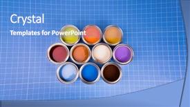  Presentation with rainbow paint - Audience pleasing presentation theme consisting of buckets full of rainbow colored backdrop and a  colored foreground