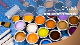  Presentation with rainbow paint - Presentation enhanced with buckets full of rainbow colored background and a teal colored foreground