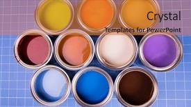  Presentation with rainbow paint - Beautiful presentation featuring buckets full of rainbow colored backdrop and a  colored foreground