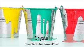  Presentation with paint bucket - PPT layouts having buckets of paints isolated background and a arctic colored foreground