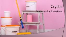  Presentation with wall paint - Slide deck having buckets with paint and ladder background and a lemonade colored foreground
