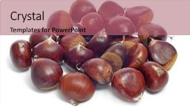  Presentation with medical pill medicine white blue - Presentation having buckeye - pile of chestnuts oin background and a  colored foreground