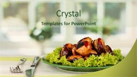  Presentation with tablecloth for the menu - Slides with buckeye - roasted chestnuts with lettuce background and a  colored foreground