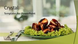  Presentation with tablecloth for the menu - Presentation design with buckeye - roasted chestnuts with lettuce background and a  colored foreground