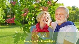  Presentation with senior couple - Slide deck featuring buckeye - senior couple in spring background and a  colored foreground