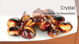  Presentation with monarch butterfly isolated on white - PPT theme having buckeye - some roasted chestnuts isolated background and a  colored foreground