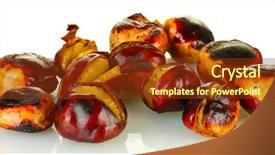  Presentation with groundnut roasted peanuts peanut - Beautiful PPT layouts featuring buckeye - some roasted chestnuts isolated backdrop and a  colored foreground