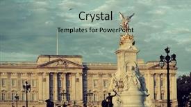  Presentation with london - Presentation theme with buckingham palace and statue background and a  colored foreground