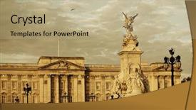  Presentation with london - PPT theme enhanced with buckingham palace and statue background and a  colored foreground
