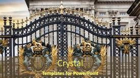  Presentation with london - Amazing presentation design having buckingham-palace-gate-in-london backdrop and a tawny brown colored foreground