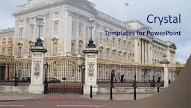  Presentation with london - Colorful theme enhanced with buckingham palace in a typical backdrop and a sky blue colored foreground