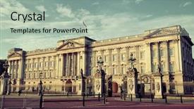  Presentation with zoroastrian ruins of ancient palace - Slide set enhanced with buckingham palace in the morning background and a mint green colored foreground