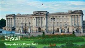  Presentation with london - Cool new presentation theme with buckingham palace in the morning backdrop and a forest green colored foreground