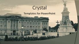  Presentation with london - PPT theme enhanced with buckingham palace in the morning background and a lemonade colored foreground