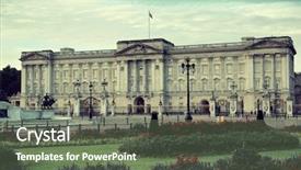  Presentation with london - Cool new slide set with buckingham palace in the morning backdrop and a tawny brown colored foreground