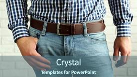  Presentation with human body reflex - Cool new slide set with buckle - body detail of well-dressed man backdrop and a  colored foreground