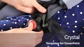  Presentation with car seat - PPT layouts enhanced with buckle - child in baby car seat background and a  colored foreground