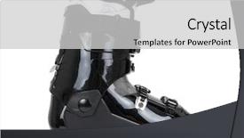  Presentation with ski - Colorful PPT theme enhanced with buckle down - black ski boot isolate backdrop and a light gray colored foreground