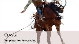  Presentation with rodeo - Cool new presentation with bucks - bucking rodeo horse isolated backdrop and a soft green colored foreground