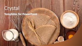  Presentation with differents between crepe and pancake - Audience pleasing PPT theme consisting of buckwheat-crepe-with-ingredients backdrop and a coral colored foreground