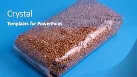  Presentation with blue - Cool new presentation theme with buckwheat-croup-pack-on-blue backdrop and a teal colored foreground