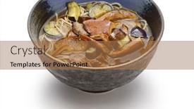  Presentation with milk - PPT theme with buckwheat-noodles-with-weeping-milk background and a coral colored foreground