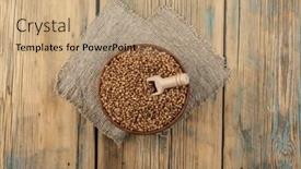  Presentation with traditional wood - Colorful presentation enhanced with buckwheats-in-a-wood-bowl backdrop and a coral colored foreground