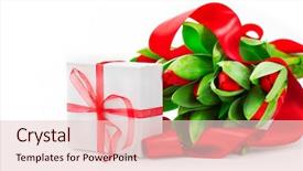  Presentation with bud - Slides enhanced with bud s - spring tulip flowers bouquet background and a lemonade colored foreground