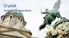  Presentation with castle - Slides enhanced with buda-castle-and-the-statue background and a sky blue colored foreground