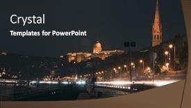  Presentation with danube - Presentation theme enhanced with buda-castle-by-the-danube background and a  colored foreground